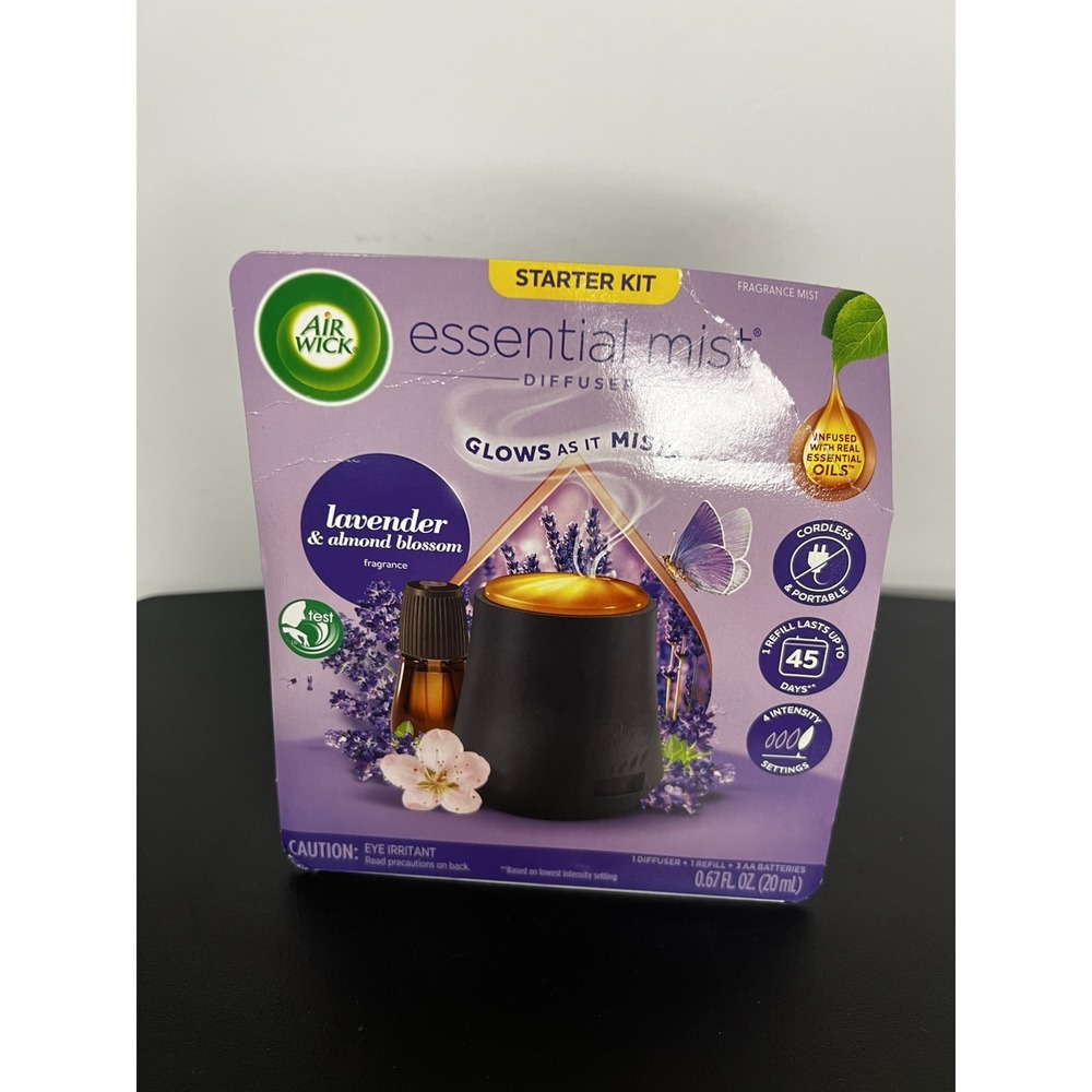 Air Wick Essential Mist Starter Kit Diffuser + 1 Refill – Lavender & Almond Blos